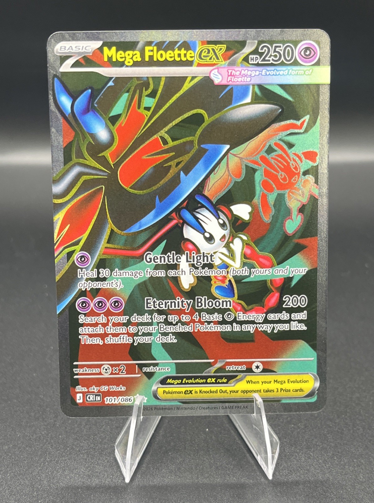 Mega Floette ex 101/086 Full Art Ultra Rare Chaos Rising Pokemon TCG Pack Fresh