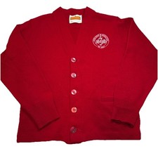 Knitted Red School Cardigan St Jude School -School Apparel Youth M