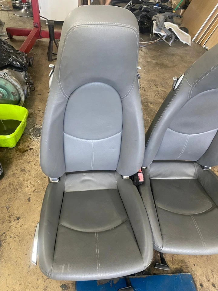 Porsche Cayman Boxster 987 2005-08 juego de asientos eléctricos térmicos de cuero gris Foto 2 de 4