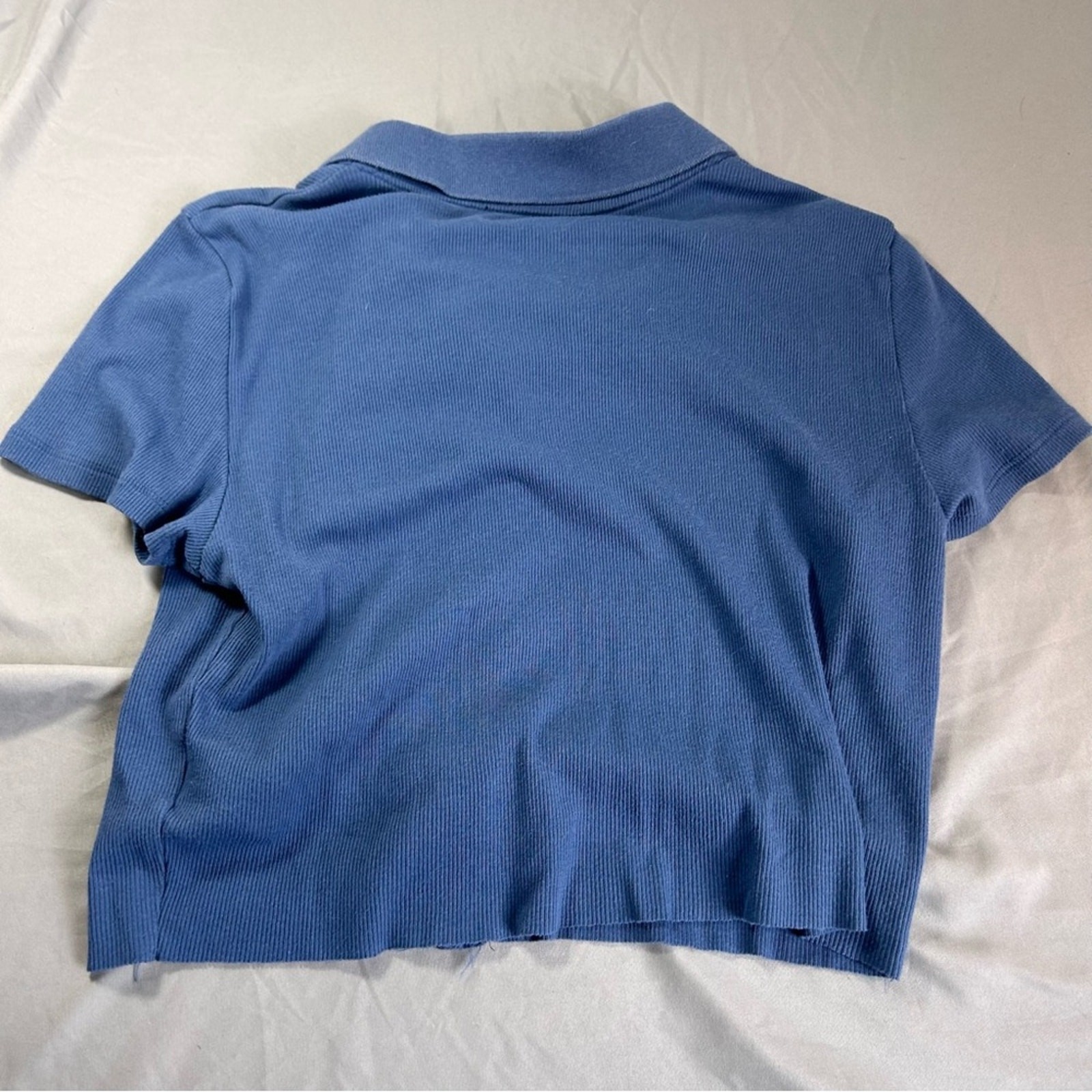 American Eagle Cropped Collard button up shirt wo… - image 4