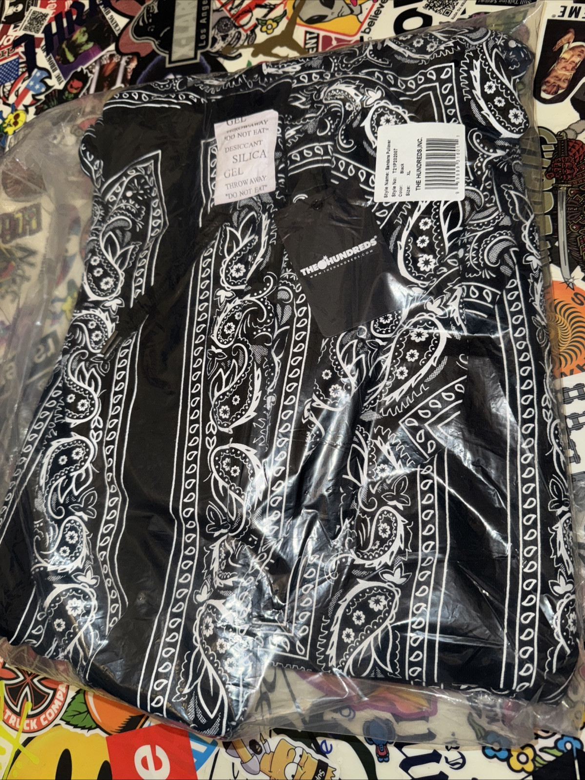 The Hundreds Paisley Bandana AOP Pullover Hoodie XL Black