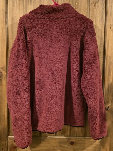 Pink Victoria's Secret Sherpa Fleece Sweater Womens Large Red Full Zip New W Tag - Picture 4 of 4