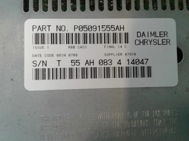 RECEPTOR DE RÁDIO CASSETE 2002-2007 02-07 DODGE CARAVAN (-BOTÃO) - Imagem 2 de 4