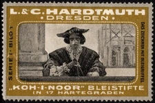 Vintage Austria-Hungary Poster Stamp L.&C. Hardtmuth Graphite Koh-I-Noor Pencil