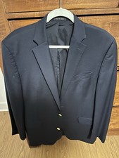 Polo Ralph Lauren Men's Navy Blue Wool Blazer Jacket Size 42R