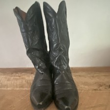 Dan Post Black Leather Western Cowboy Boots Men's Size 12 DP 2285