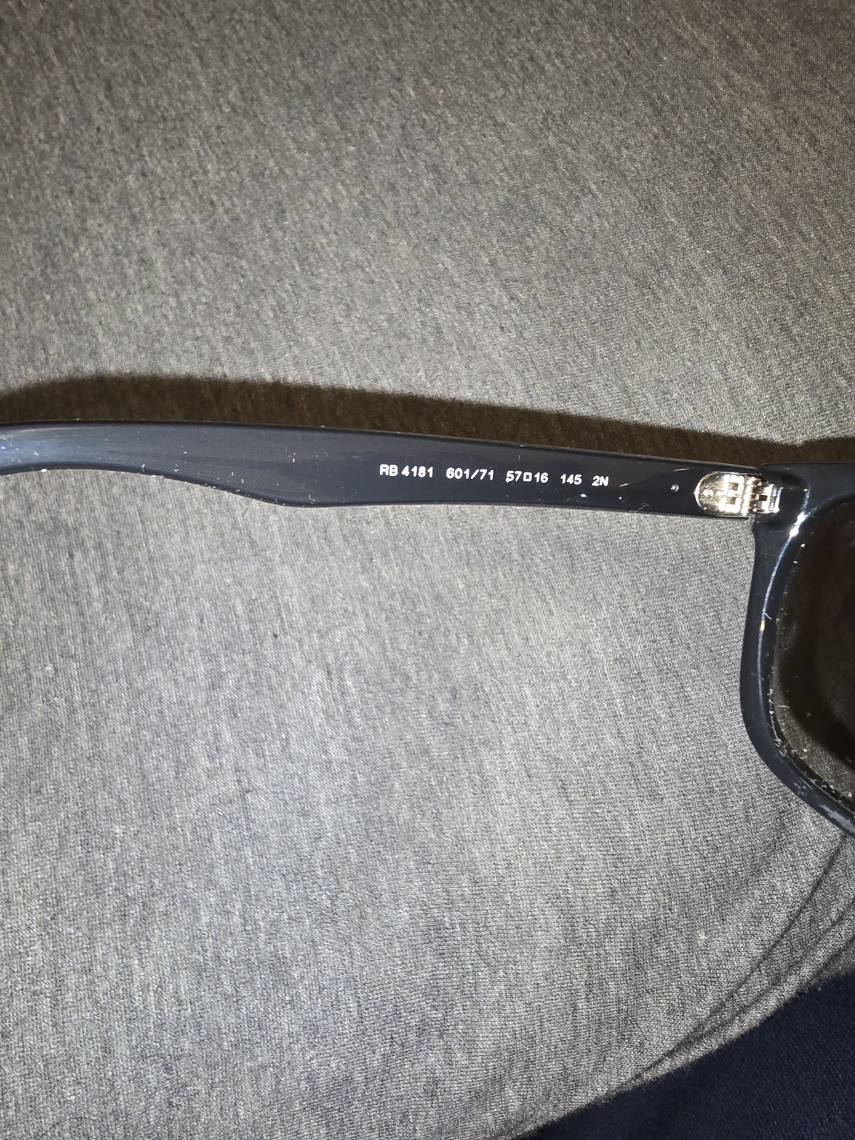 Ray-Ban RB4181 Rectangular Black Plastic Sunglass… - image 3