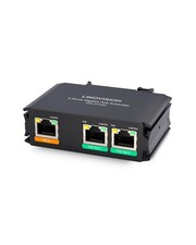 LINOVISION Industrial 2 Ports Gigabit PoE Extender, Passthrough and Black