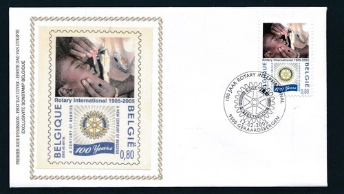 D481812 Belgium FDC Silk Cachet Rotary International Centenary Geraardsbergen