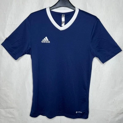 Adidas Kids Aeroready Soccer Jersey Navy Blue White V-Neck HE1575 Size S - Image 1 of 4