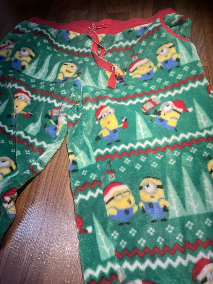 Pantalones de pijama de felpa de Navidad "Despicable Me" Minions grandes para mujer BOLSILLOS Foto 2 de 4