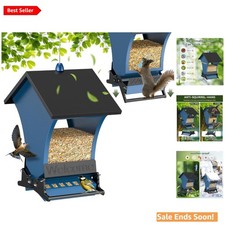 Squirrel Proof Bird Feeder: 5LB Metal Hanging Feeder for Cardinals  Chickadees
