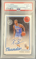 2025 Topps NBA 1980 Anniversary Auto Thomas Sorber Rookie RC PSA 10 OKC Thunder