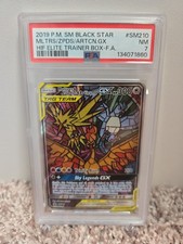 PSA 7 Moltres & Zapdos & Articuno GX #SM210 Black Star Elite Trainer Box