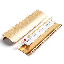 5 Pack 6 Inch Self Adhesive Cabinet Pulls Gold Drawer Pulls Finger Concealed
