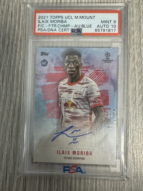 ILAIX MORIBA /5 Auto 2021 TOPPS UCL M.MOUNT F/C - FTR.CHMP - AU.BLUE PSA/DNA