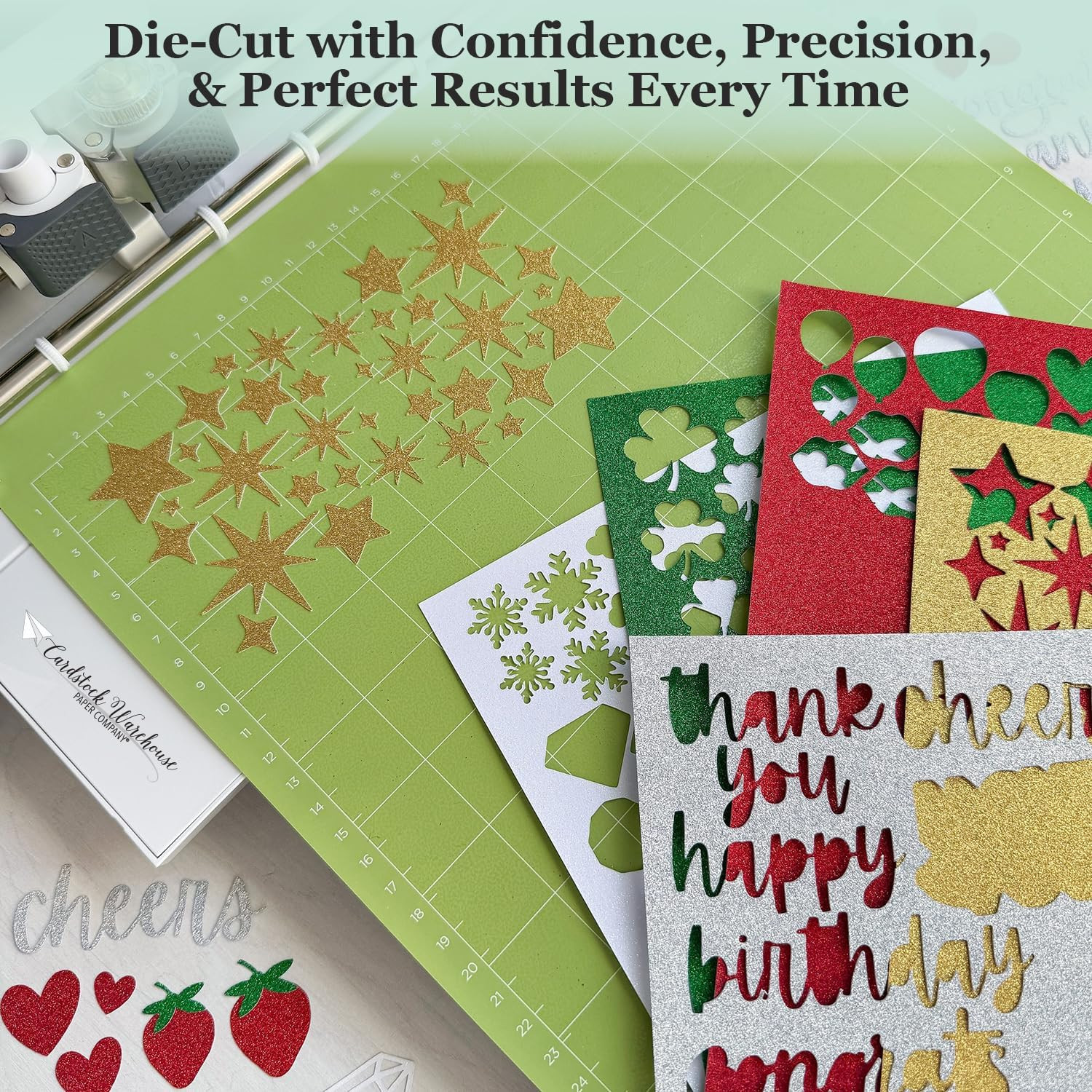 Cardstock Warehouse Diamond Print Inkjet Glitter - Premium White Glitter Cardsto