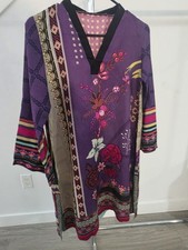 Pakistani/Indian Kurti Kurta Punjabi Desi Dress Kameez Size L Top Linen Shirt
