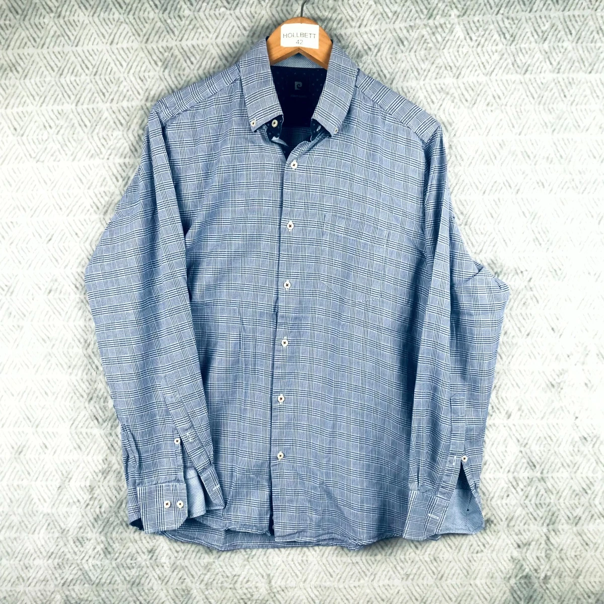 Chemise Homme Coast à Carreaux, Manches Longues, Orange Et Blanc, Taille XXL (98% Coton)