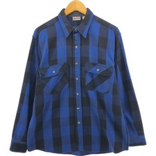 Used FIELD and STREAM Buffalo Check Long-Sleeve Flannel Check Shirt Men's Si...