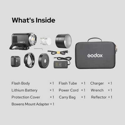 Godox AD400ProII 2.4G Flash Light TTL Wireless X System Strobe Light for Camera