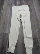 Vintage Fruit of the Loom Thermal Bottoms Waffle Knit White Long Johns Size M