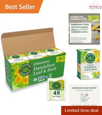Organic Dandelion Leaf  Root Tea 48 Bags Support Kidney Digestion 3 Pack