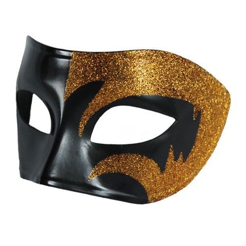 Mystic Gold Glitter & Black Venetian Masquerade Mask ~ MARDI GRAS WEDDING PROM - Picture 2 of 3