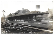 Sterling Illinois CN & W Sterling Illinois Antique RPPC Photo Postcard