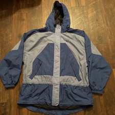 Vintage Nike Big Kids XL Boys 16-18 Zip Up Jacket Blue Navy Swoosh 90's Retro