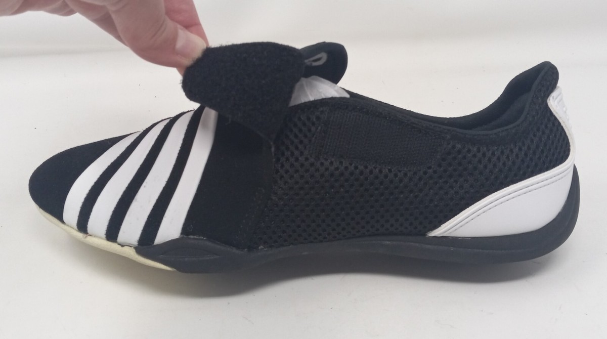 Champion Black Leather White Stripes Sneakers Hook & Loop