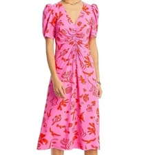 $450 NWOT Rhode Maci Dress in Pink Botanical Abstract Sz 4