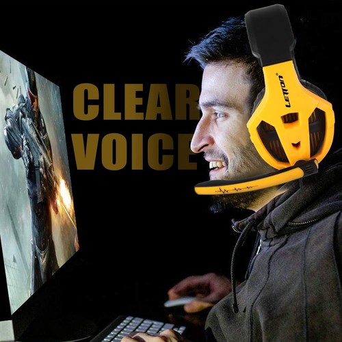 LETTON 50mm L7 3.5mm Cuffie Gaming Stereo Over Ear Cuffie Cablate - Foto 2 di 6