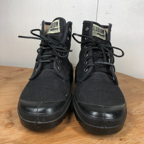 Palladium Boots 40 Womens 9 Vintage Classic France Made Black Hiking Canvas - Foto 3 di 15