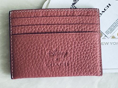 NWT COACH X DISNEY CORAL/MULTI LEATHER DAISY DUCK CARD CASE 100 YR CG971 - Picture 5 of 10