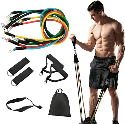24-teiliges Set Widerstandsbänder Training Übung Crossfit Fitness Yoga Training Schläuche