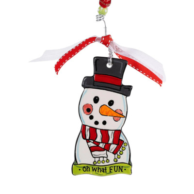 Oh What Fun Snowman Flat Ornament by Glory Haus - Free Shipping