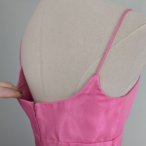 Vtg Betsy Adam Prom Dress Maxi Gown 6 Pink Fairy 90s Y2K Coquette Ombre Split - Picture 6 of 14