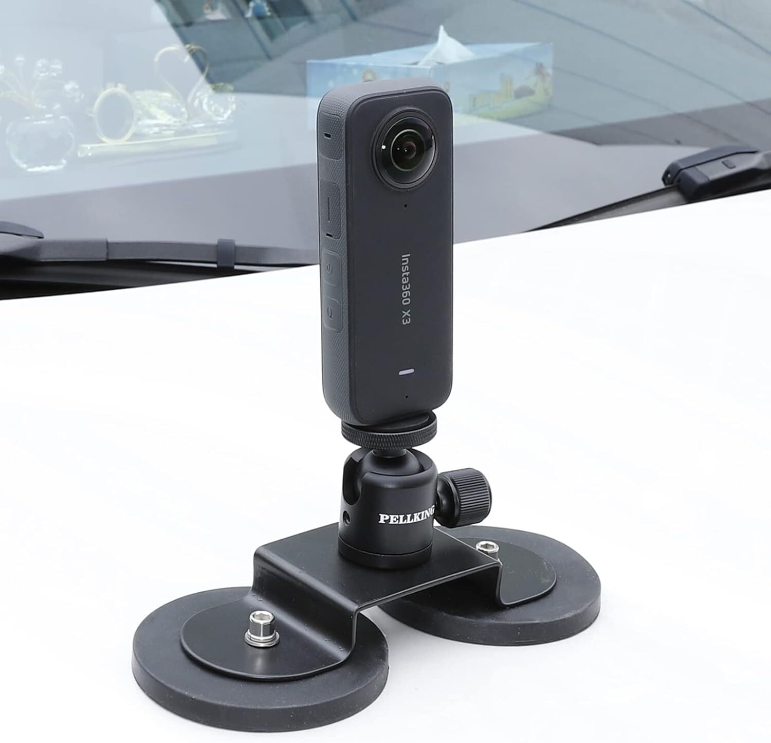 Magnetic Car Mount for Insta360 X3 X2 X Heavy Duty Metal with 360 Degree