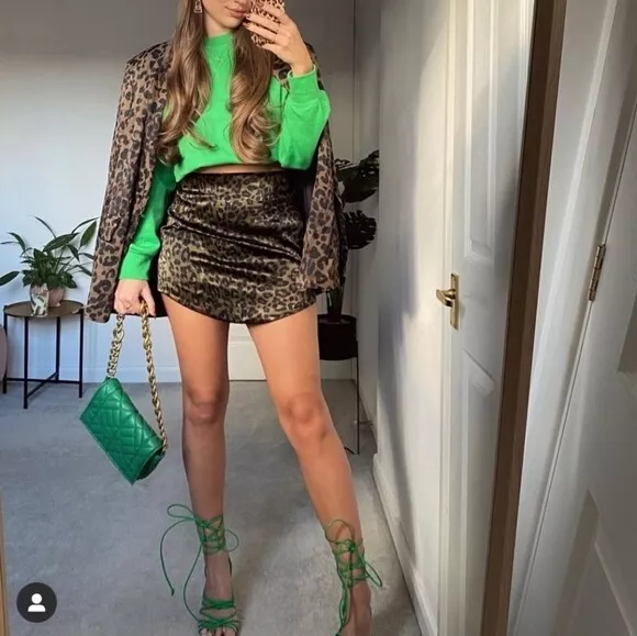 Cheetah print top skirt mini