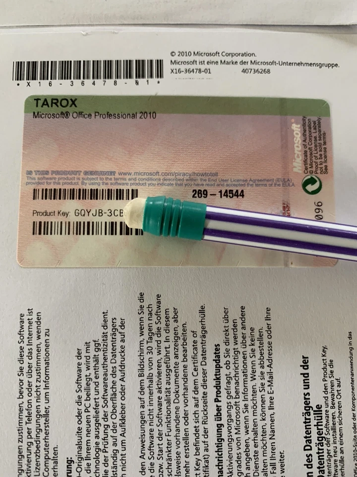 Office Professional 2010 OEM , DVD Deutsch, Vollversion mit MwSt-Rechnung - Bild 3 von 3