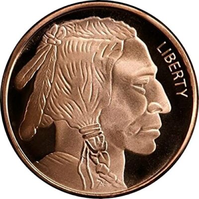 1 oz .999 Pure Copper Round/Challenge Coin Buffalo Nickel