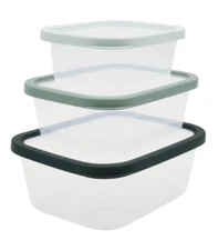 6 Piece Plastic Durable Food Storage Container Set - Green