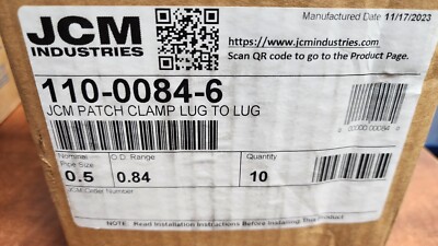 JCM INDUSTRIES 1/2'' x 6'' PATCH CLAMP Lug To Lug 110-0084-6 (Box of 10)