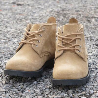Mens Work Pump Desert Lace Up Casual Round Toe Work Solid Color Shoes Ankle Boot