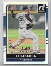 CC Sabathia 2016 Donruss Baseball Stat Line Career ERA  #138 Ser#186/369