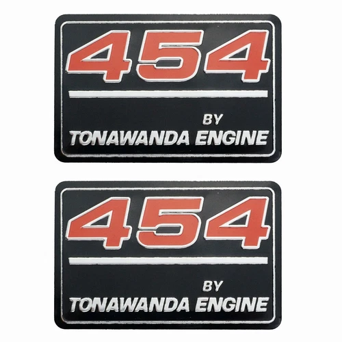 2X 454 By Tonawanda Engine Valve Cover Metal Insert Decal GM 12393652 - product listing photo
