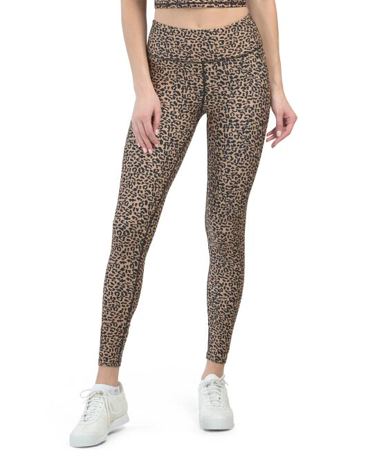 KYODAN Women Leggings Brown Black XS SMALL Medium L Cheetah Animal