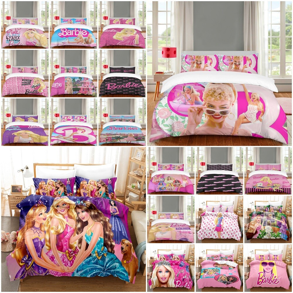 M0vie Barbie Quilt Duvet Doona Cover Pillowcase Bedding Set Single