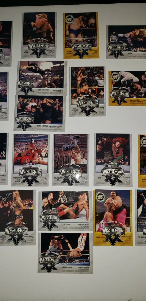 Tarjetas promocionales WWE WWF WrestleMania XX PPV 2003-2004 muy raras casi como nuevas Foto 3 de 4